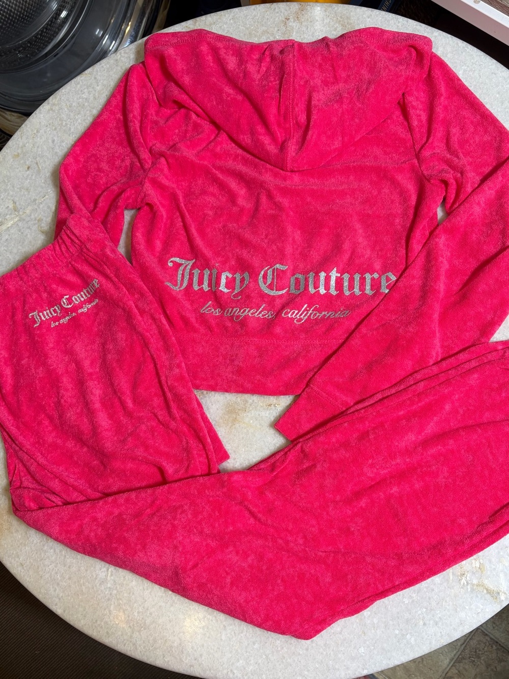 NWT Juicy Couture Terry Cloth Watermelon Tracksuit Joggers Set in size small